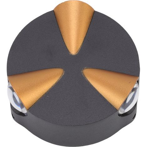 Moderne runde LED-Wandleuchte mit 3 LEDs, wasserdicht, für den Außenbereich (Terrasse), AC 85–265 V, warmweißes Licht, 3 W (1/5)
