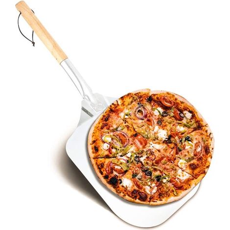 Pala per pizza in acciaio inox/alluminio con bordi smussati, lunga 66 cm e larga 30,5 cm, 1 pezzo. Adatta per forno e grill. Colore grigio argento. (1/5)