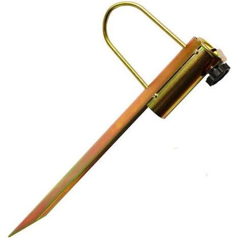 support de parasol - Douille de Sol pour Le Jardin - Piquet de pelouse pour parasols - Pied de parasol - Piquet de Sol avec Un diamètre de mât de 26-32 mm (Couleur Or) (1/5)