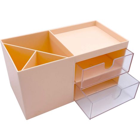 Organisateur de bureau, boîte de rangement de bureau, organisateur de coiffeuse, organisateur de rangement pour cosmétiques, organisateur de maquillage, mini rangement de bureau pour fournitures de bu (1/5)