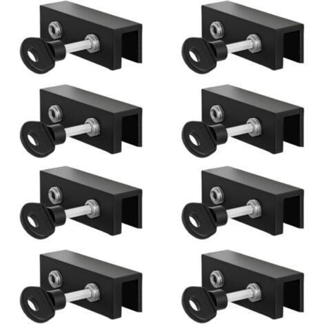 Sliding Window Lock with Vertical and Horizontal Keys - Adjustable Safety Lock - Durable Safety Window Restrictor - Adjustable Window Restrictor (Black, 10mm, Long) (1/4)