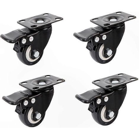 Satz mit 4 Lenkrollen, 50 mm Durchmesser, mit Bremsen, verstärkte Möbelrollen, Tragkraft 300 kg für Bewegung und Transport (1/5)