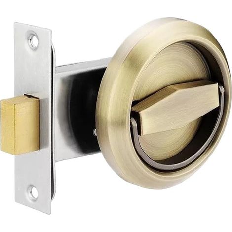 Cerradura De Puerta Empotrada Redonda Acero Inoxidable Con Diseño (1/5)