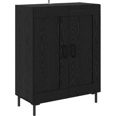 Buffet,Meuble de Rangement,Bahut Chêne noir 69,5 x 34 x 90 cm Bois d'ingénierie et fer CFW456948 (1/5)