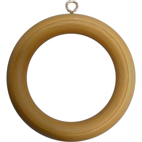 en bois Tringle à rideau Rod Anneaux avec vis Eye, diamètre intérieur. 45 mm (1,3/10,2 cm) de diamètre extérieur. 64 mm (2.1/5,1 cm) – Medium Marron, Lot de 10 (1/5)