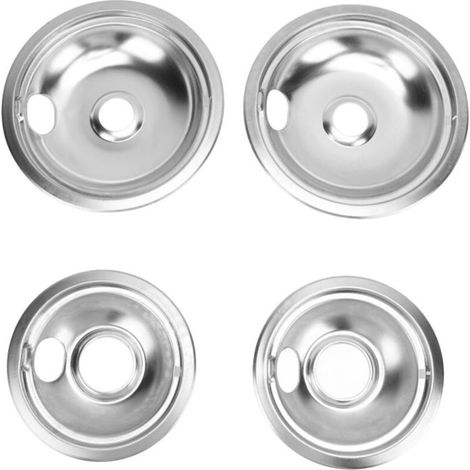 Ensemble de 4 bacs de récupération des graisses pour brûleurs de camping-car W10278125, en métal robuste, de 6 et 8 pouces (1/5)