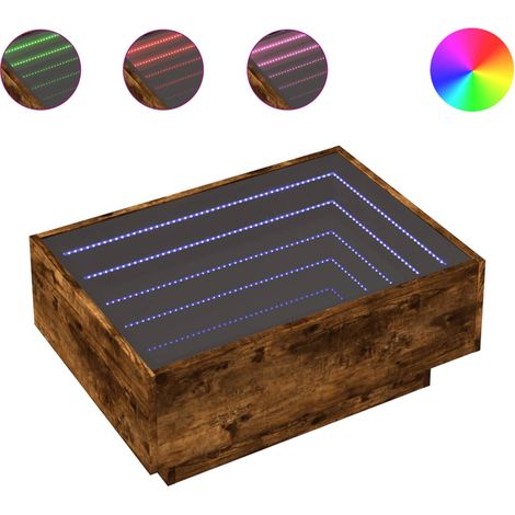 Maison Exclusive - LED-Couchtisch Räuchereiche 70x50x30 cm Holzwe