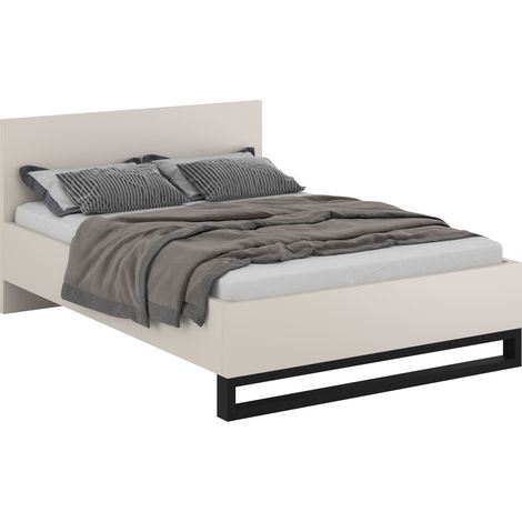 Cama Avicavu 118, Cachemira + Negro, Doble, 160x200, Aglomerado laminado, 168x209x94cm
