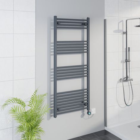 WiFi Thermostatic Straight Towel Rail Timer Sand Grey 1400x600