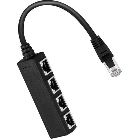 Ulisem RJ45 1 to 4 Port Splitter Adapter - Smooth Transmission - Excellent Connection (1/5)