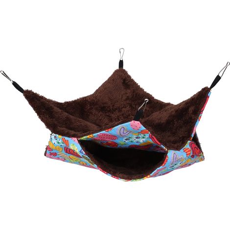 Hamac doux et chaud pour hamster, couverture suspendue pour petits animaux (Cœur pêche L) (1/5)