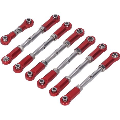 Satz mit 7 verstellbaren Spurstangen aus Metall für Traxxas 1/10 RC-Cars (rot) (1/5)