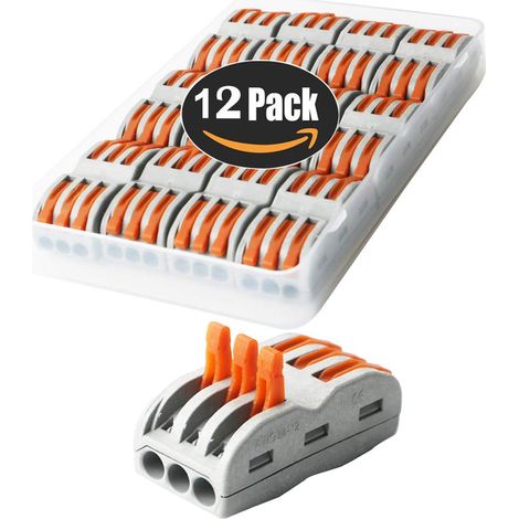 Bornes de Connexion Automatique Rapide Connecteur fil Câble à écrou levier Assortiment Conducteurs SPL 3 12pcs (1/4)