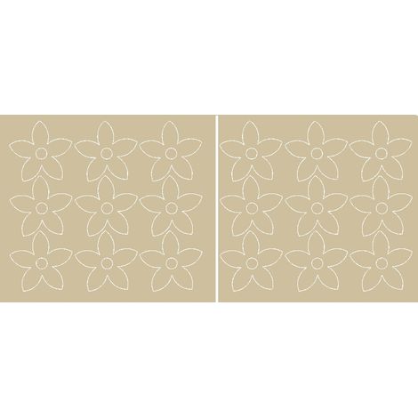 Adesivi murali per finestre con fiori, 18 pezzi, beige lucido