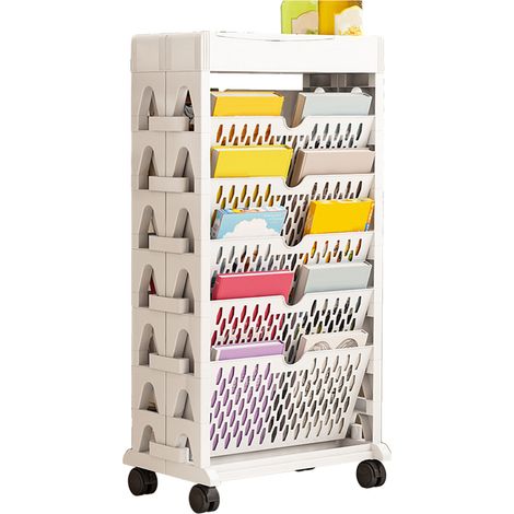 Bücherregal, Aufbewahrungsregal, kleines Bücherregal, Bücherschrank mit großem Fassungsvermögen, leicht zugänglich, für Wohnzimmer und Schlafzimmer, zweireihig, 5-lagig, weiß (1/5)