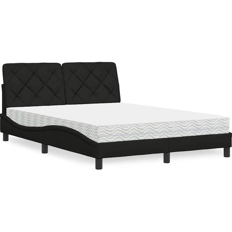 Maison Exclusive - Letto con Materasso Nero 120x200 cm in Tessuto (1/5)