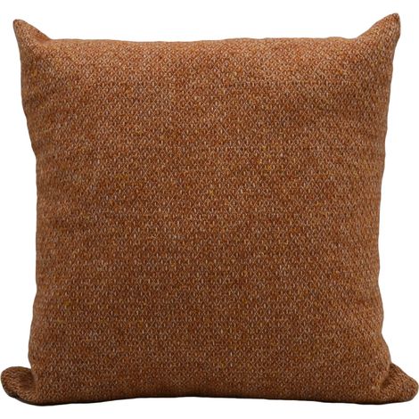 Housse de coussin en laine avec micro-motif losange Marron Brun 45x45 cm (1/2)