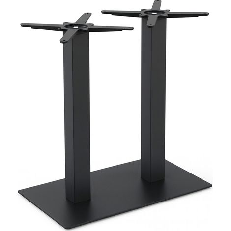 Pied de table double métal 72 cm noir (1/5)