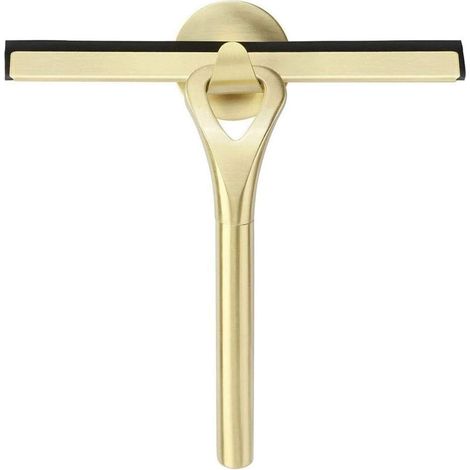 Raclette de douche dorée de 2,7 m (8,8 pi) sans traces et raclette à vitre avec ventouse pour nettoyer les miroirs de salle de bain, les sols, les bureaux, les fenêtres et les vitres.