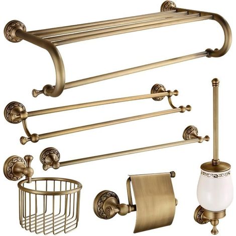 Copper Towel Rail Wall Mounted Storage Shelf for Bathroom