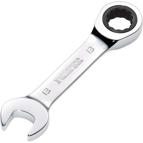 Draper 13mm Hi-Torq® Stubby Ratchet Spanner (27891) – Compact Metric Combination Wrench for Easy Tightening and Loosening Tasks