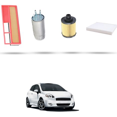 Kit tagliando 4 filtri compatibile con Fiat Grande Punto 1.3 D Multijet 66kw dal 2005 (1/5)