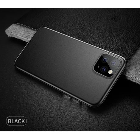 (iPhone 11 Pro Max 6,5 pouces noir) Coque ultra-fine de 0,2 mm, rigide et souple, dos en polypropylène dépoli (1/5)