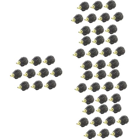 50 Pièces Ornement de hérisson Accessoires de Terrarium Micro-Jouets Extérieur Home Decoration décoration pour hérissons décoratifs Petites Figurines de hérisson résine (1/5)