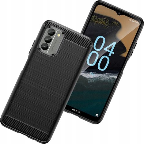 Funda de carbono para Nokia G400, funda flexible de silicona color negro. (1/5)