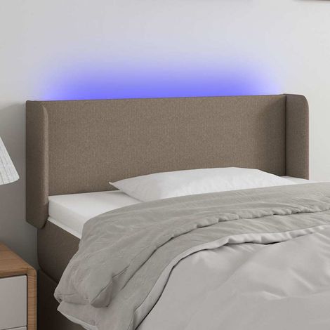 vidaXL Cabecero con LED de tela gris taupe 93x16x78/88 cm (1/5)