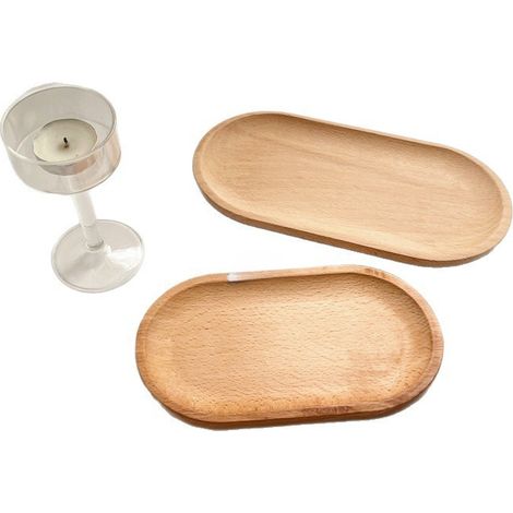 Soap dish in wood-effect polyresin - natural - Trendy