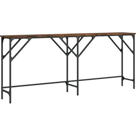 Tavolo consolle tavolino laterale 180 x 29 x 75 cm marrone in legno ingegnerizzato e metallo DEC031794
