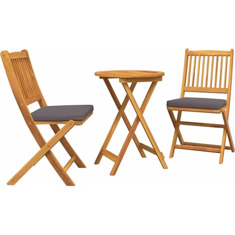 Ensemble bistro de jardin 3 pcs,Salon de jardin Marron Bois d'acacia massif CFW48637 (1/5)