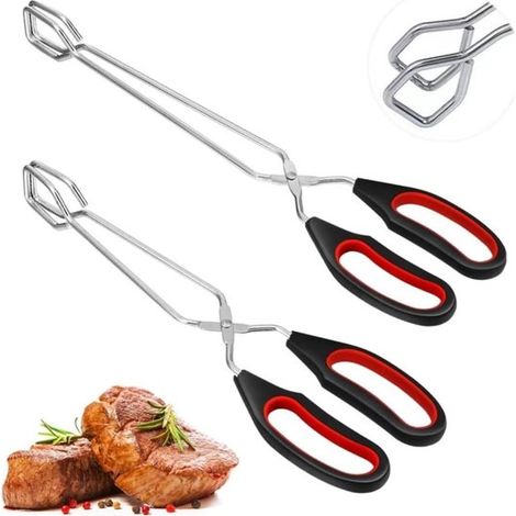Allecto - Grillzange - Edelstahl - Ergonomisch und rutschfest - 2-teilig - Küchenzubehör - Geeignet für Grill und Grill - Edelstahl (1/5)