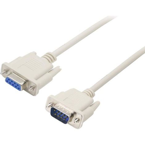 Câble série DB9 null modem 1 unité Connecteurs en PVC et nickelés Câble d'extension RS232 mâle/femelle PC et machine (1/5)