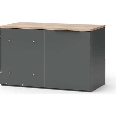 Sideboard Wido, Anthracite, 80 x 50 cm Commode d'angle avec porte, Vicco
