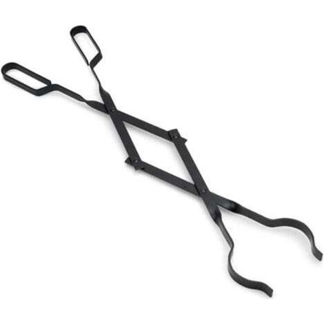 Pince à cheminée 66cm avec poignées À toute épreuve pince à feu Intérieur Poêle à bois Fer forgé pince pour feu De plein air Pince à bûches de bois pour Feu de camp Foyer Outils (1/4)
