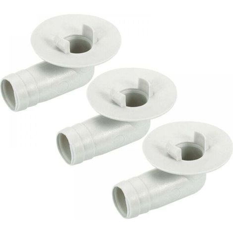 Set of 3 raccord de tuyau de vidange de climatiseur avec anneau en caoutchouc pour mini-unités split et climatiseurs de fenêtre, blanc (hauteur totale : 51 mm/2 ") (1/4)