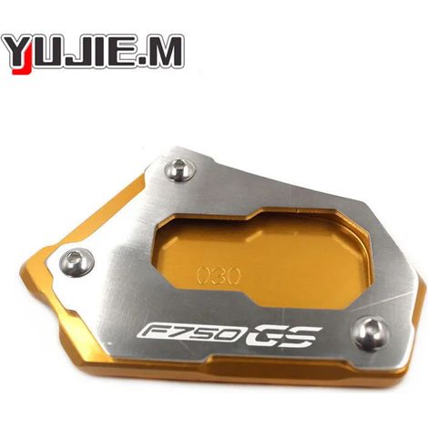 (F750GS Or) Extension de béquille latérale CNC pour moto, compatible avec BMW F850GS, F750GS, F850, F750 GS, F 750 GS et F 850 Maxpower. (1/4)