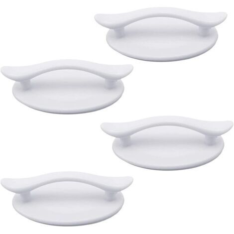 4 Pices Poignes Autocollantes en Plastique Blanc Adhsif pour Portes et Fentres Placards Tiroirs Placards (8,3 x 4,9 cm) (1/5)