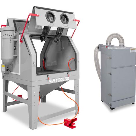 Cabine de sablage 1200 L pro double poste de travail avec aspiration cyclonique externe MW Tools CAT1200FC (1/5)