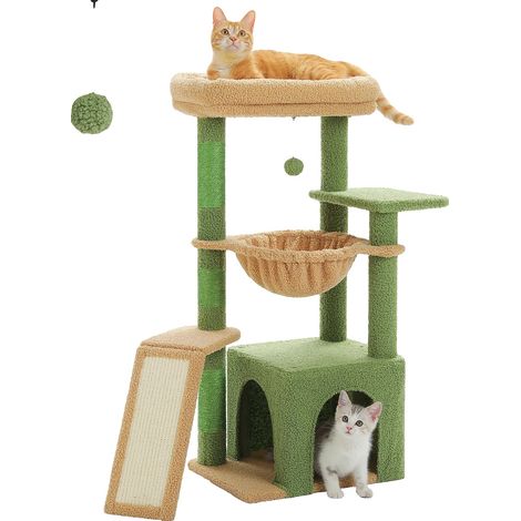 Arbre à chat, design multi-niveaux, poteau à griffer inclus (1/2)