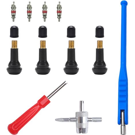 11 pezzi estrattore valvola pneumatici, strumento di rimozione valvola pneumatici auto kit di riparazione nucleo valvola pneumatici, per auto moto estrattore nucleo valvola in rame accessori di montag (1/5)