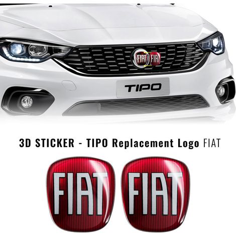 Adesivo Fiat 3D Ricambio Logo per Tipo - Confezione: ANTERIORE + POSTERIORE - Colore: COLOR