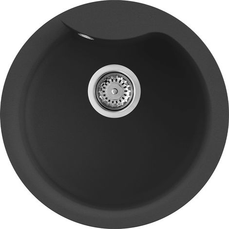 Lavello Tondo Elleci Incasso Ego ROUND Granitek Nero LGEROU40