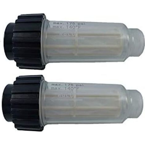 Filtro de agua para limpiadora de alta presión – Paquete de 2 con inserto 5.731-050.0, conexión de 3/4", compatible con Kärcher y Fei Yu