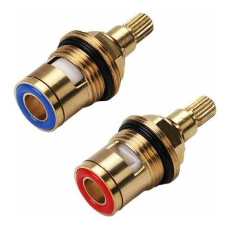 Tête de disque en céramique, Paire de cartouches céramiques de remplacement universelles pour robinet, 1/2" Quart de tour 20 encoches x 51 mm (1/5)