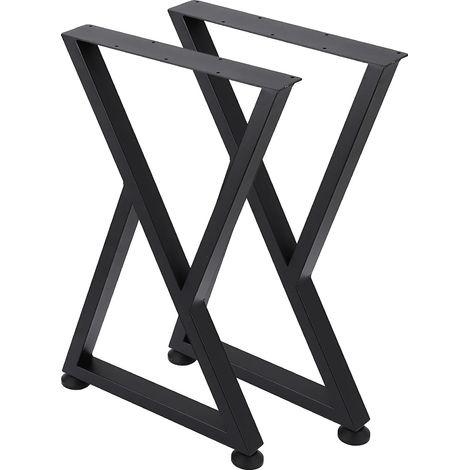 Patas de mesa, resistentes, de fácil montaje, 45,7 x 9,9 x 71 cm, negras. (1/5)