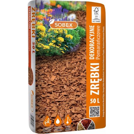 Virutas de madera decorativas de color naranja 50L