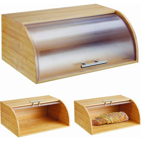 Panera de bambú, madera, 41 cm, recipiente para panecillos, KLAUSBERG KB-7874 (1/5)